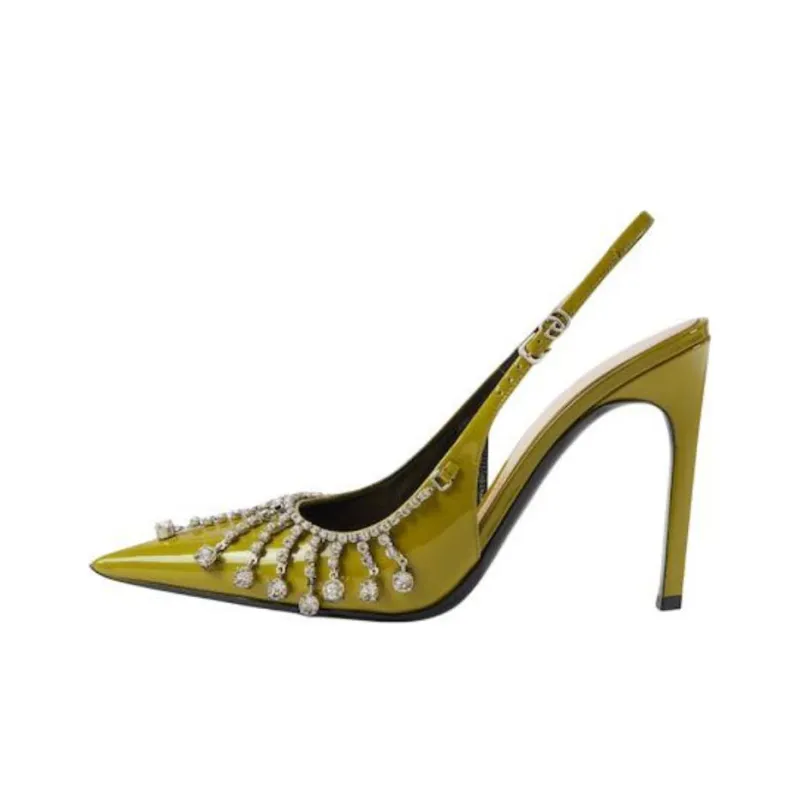 GUCCI Slim Heel High Heels 10.5cm Women's Green-0
