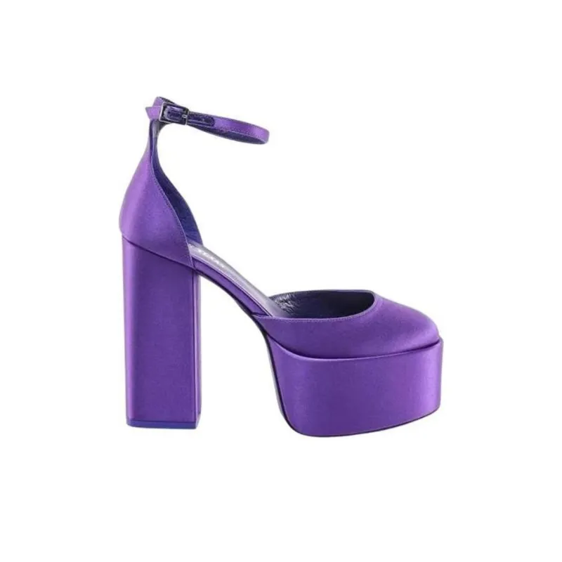 Paris Texas Chunky Heel High Heels Women's Purple-1
