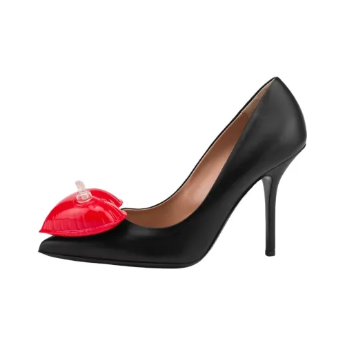 MOSCHINO Inflatable Heart Slim Heel High Heels Women's Black