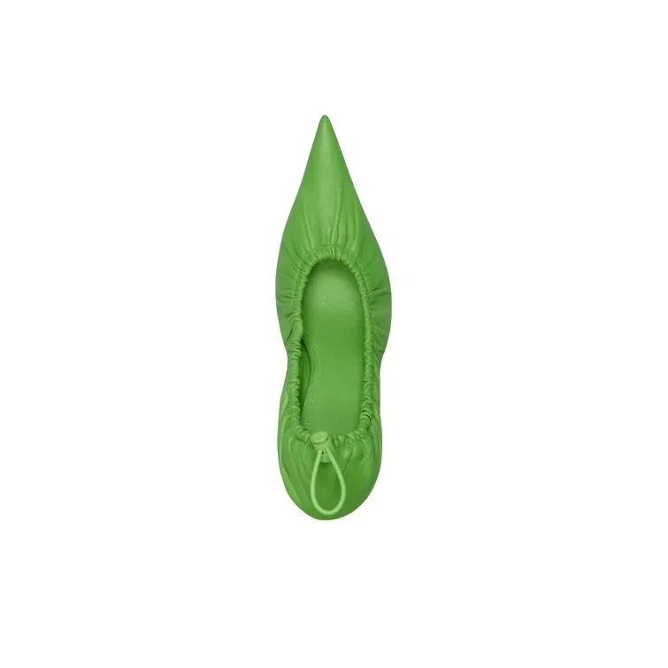 Balenciaga Knife Scrunch Slim Heel High Heels Women's Green-2