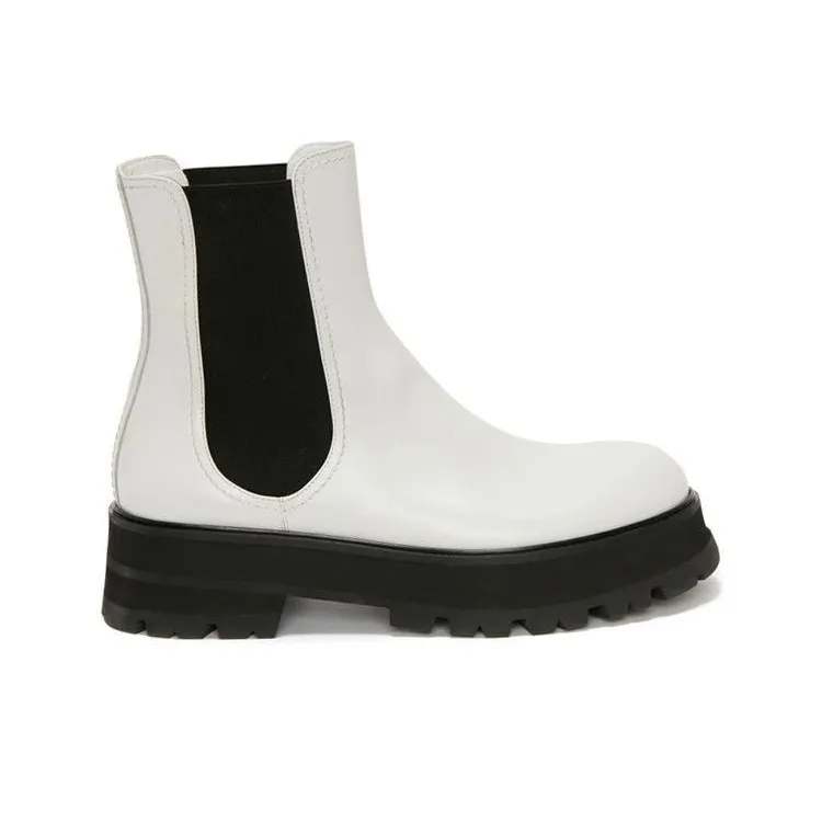 Alexander McQueen Rave Chelsea Boot White Black Women's-1