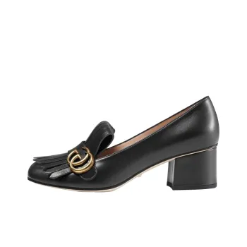 GUCCI GG Marmont Block Heel High Heels Women's Black