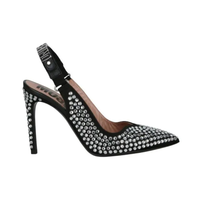 MOSCHINO Slim Heel High Heels 10cm Women's Black-1