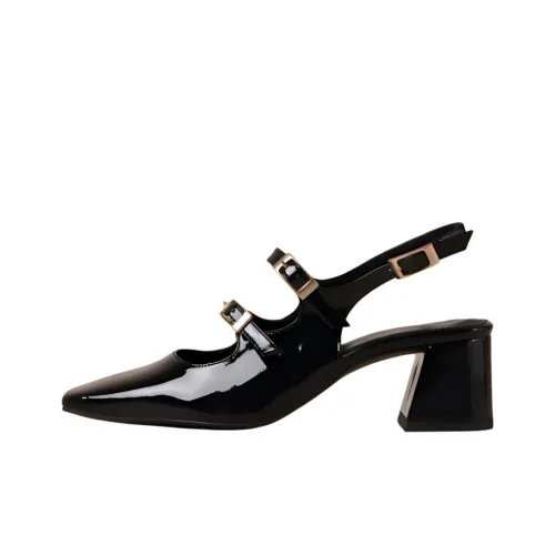 ALOHAS Hanna Oni Chunky Heel High Heels 6cm Women's Black