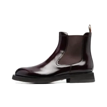 Santoni Short Chelsea Boots Men's Burgundy