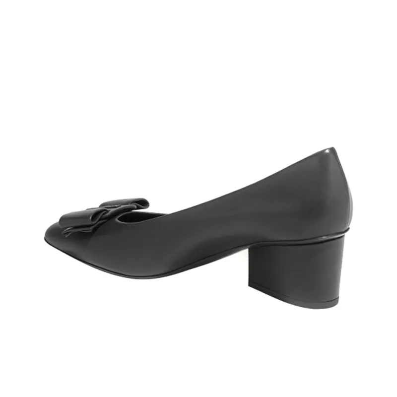 FERRAGAMO Viva Chunky Heel High Heels 5.5cm Women's Black-4
