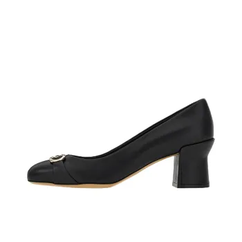 FERRAGAMO GANCINI Chunky Heel High Heels 5.5cm Women's Black