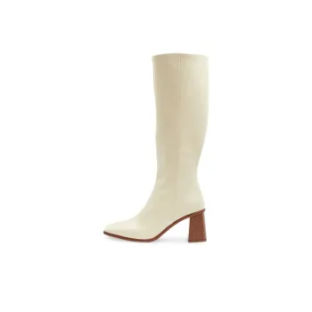 ALOHAS Mid Calf Boots Women's White Brown