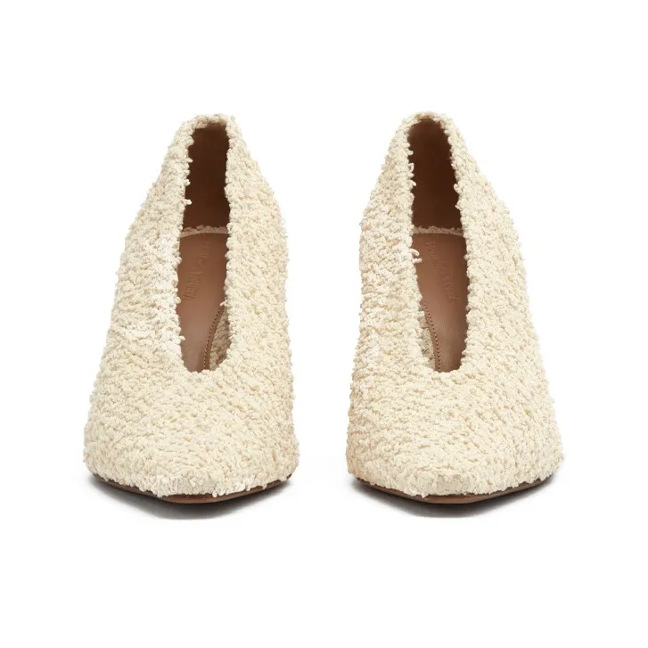 Bottega Veneta Bouclé Almond Pump 75 Off White Women's-3