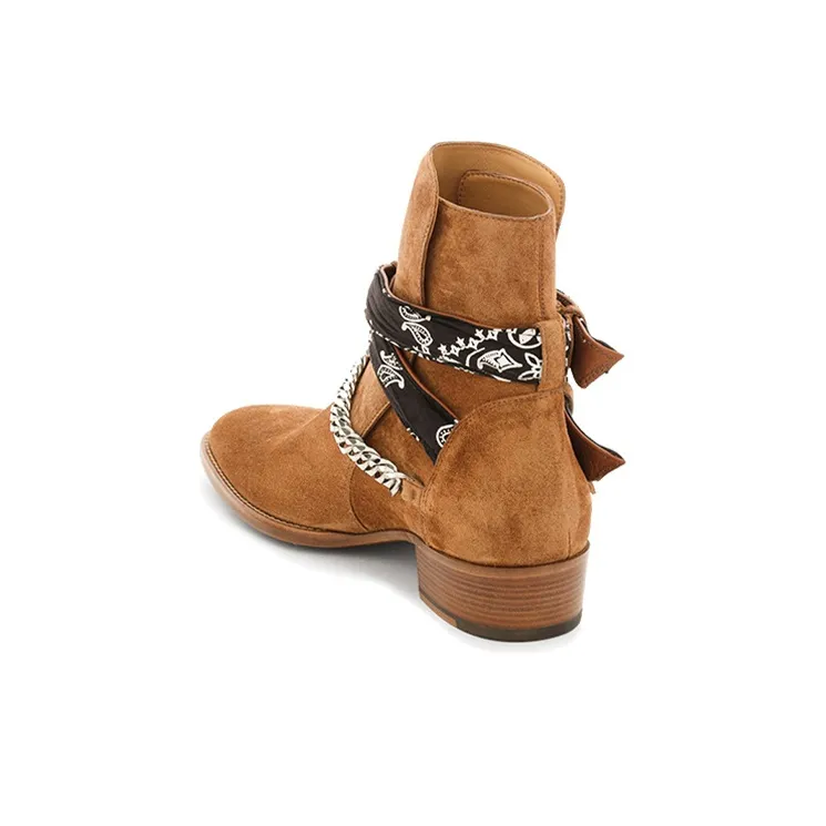 AMIRI Women's Bandana Buckle Boot 'Brown Black'-3