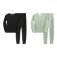 Women's 2 Set (Black+Green)