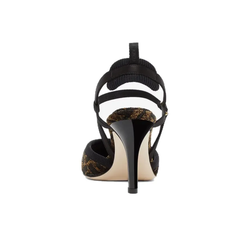 FENDI Monogram Jacquard Pointed Toe Pumps-3