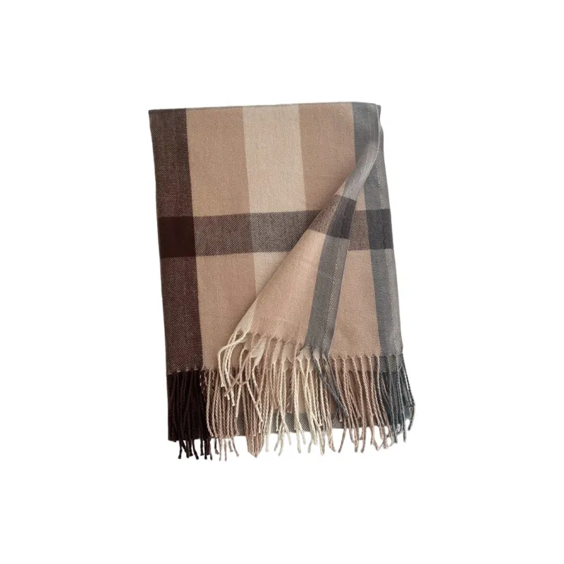 PISHUSHU Faux Cashmere Knit Scarves Unisex-0