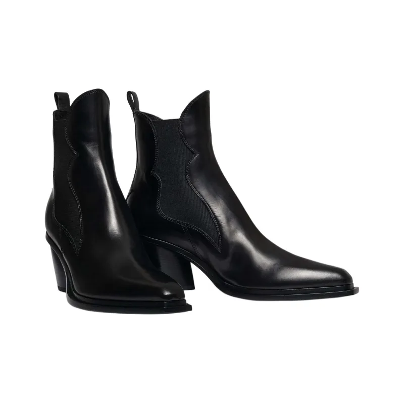 SARTORE Short Chelsea Boots 7cm Women's Black-3