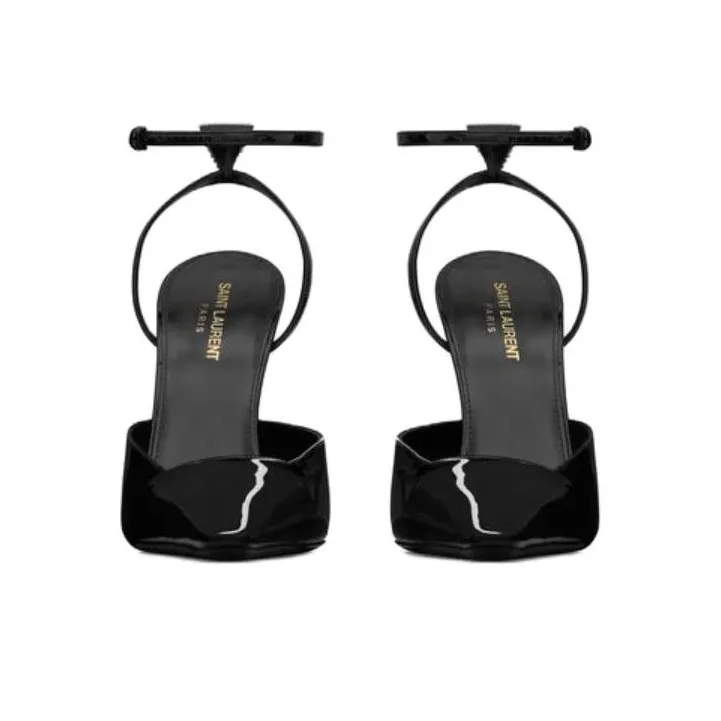 SAINT LAURENT Anouk 115mm Leather Slingback Pumps-3