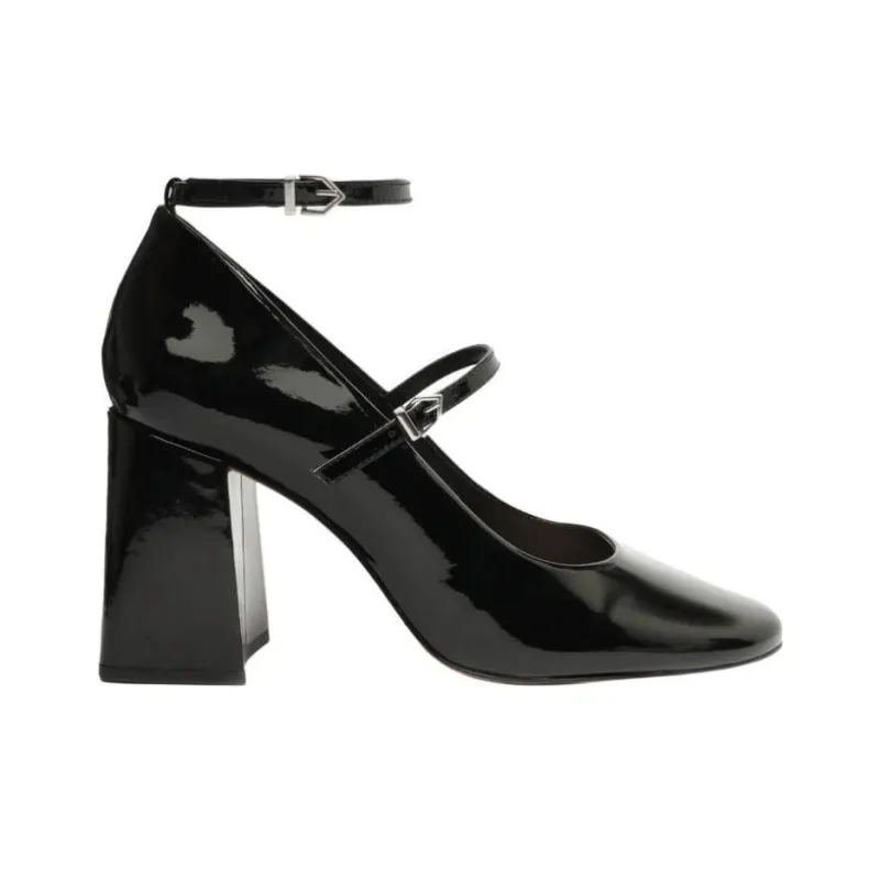 Schutz Dorothy Pump Spool Heel High Heels 8.7cm Women's Black-1