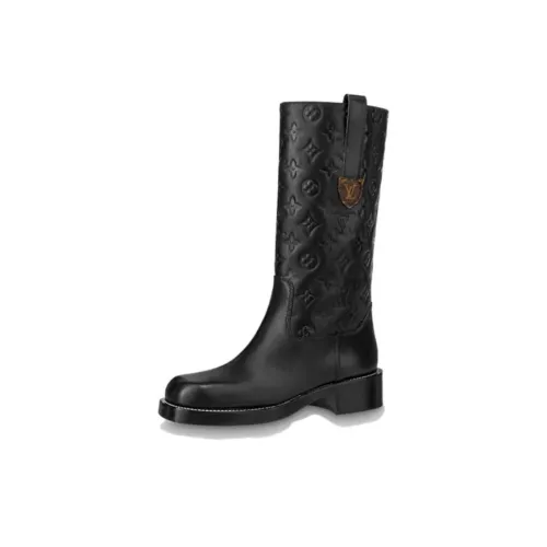 LOUIS VUITTON Downtown Boots 'Black Monogram' Women's