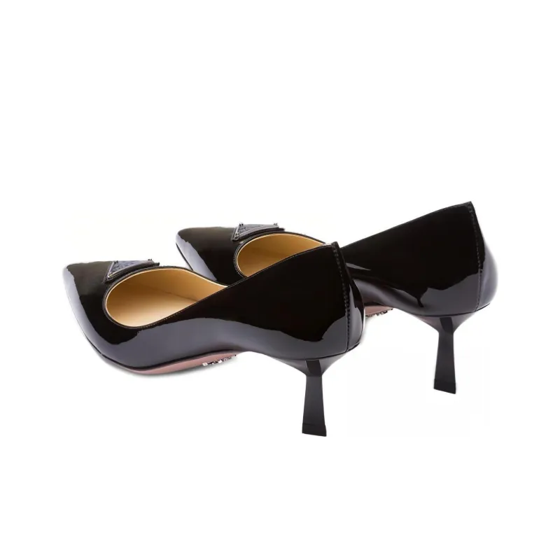 PRADA Slim Heel High Heels 5.5cm Women's Black-4