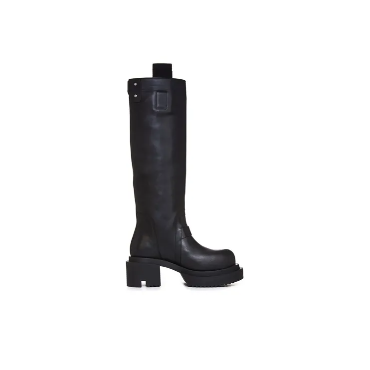 RICK OWENS 80mm Polished-leather Knee-high Boots-1