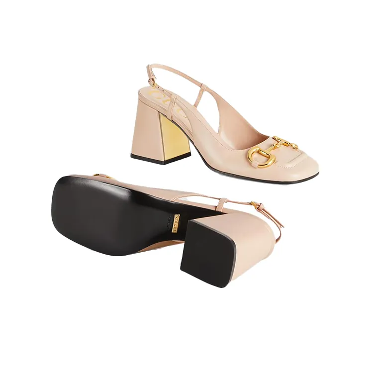 GUCCI Horsebit Mid-heel Slingback Pumps - POIZON GUCCI Horsebit Mid-heel Slingback Pumps - POIZON