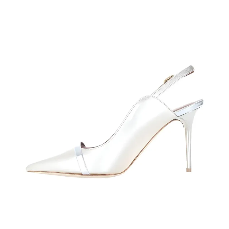 Malone Souliers High Heels Women's Silver-0