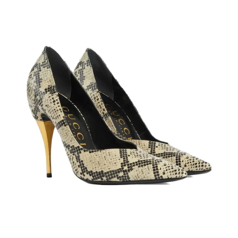 GUCCI Python Print 105mm Pumps-2