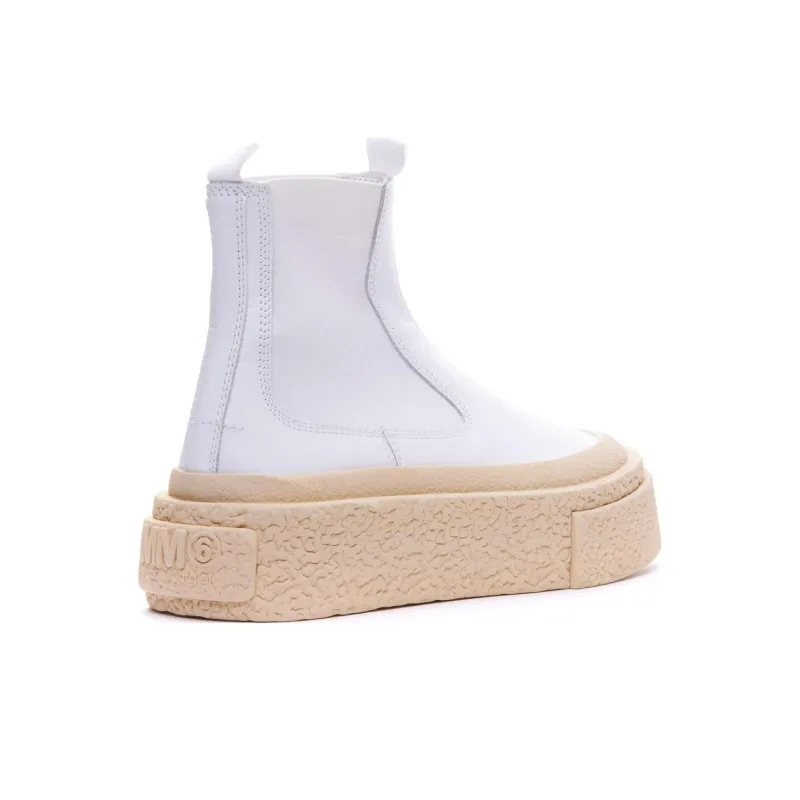 MM6 Maison Margiela Logo patch Round toe Boots-3