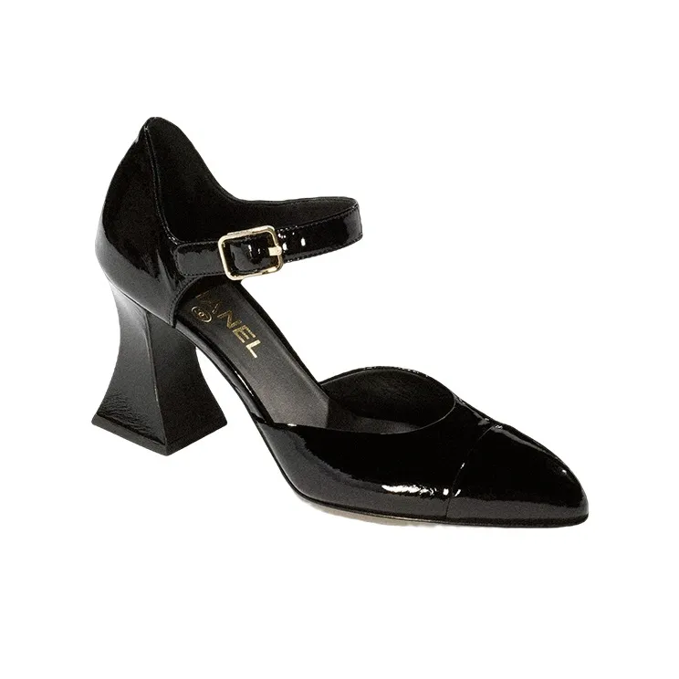 CHANEL Irregular Heel High Heels Women's Black-2