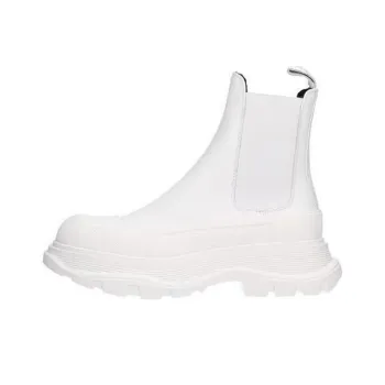 Alexander McQueen Tread Slick Ankle Boots White Women's
