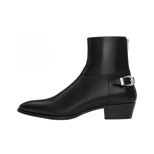 CELINE Ankle Boots 4cm Men's Black