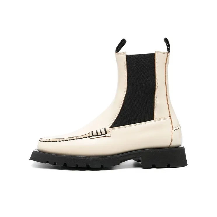 Hereu Alda Short Chelsea Boots Women's White-0