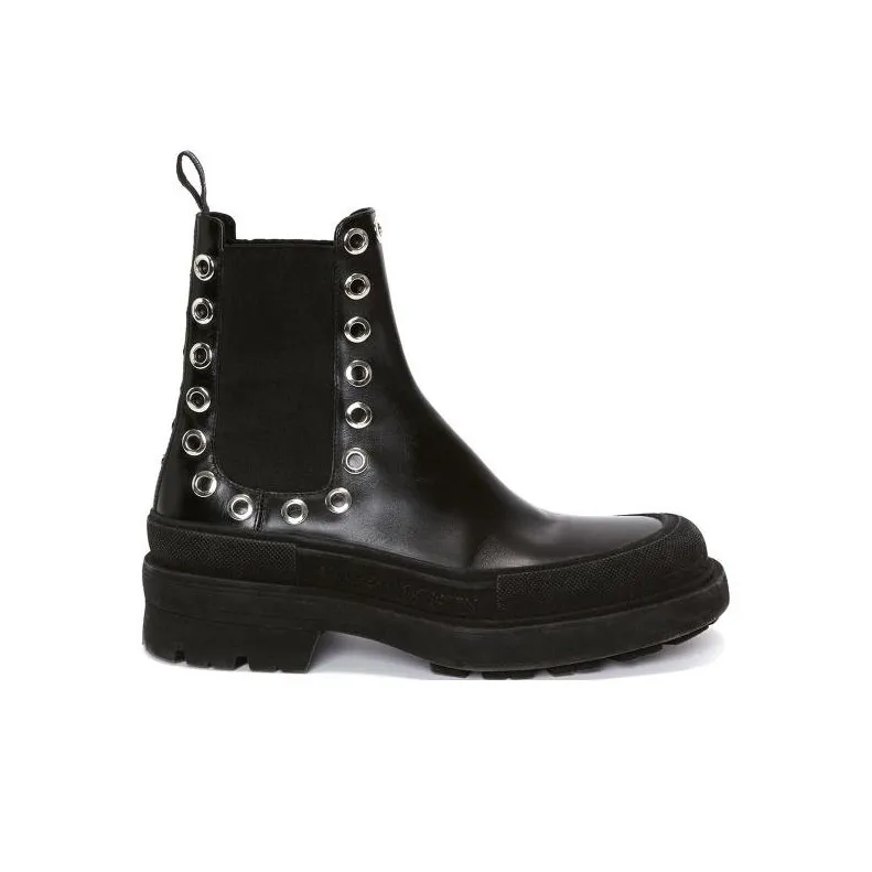 Alexander McQueen Stack Chelsea Eyelet Detailed Boots-1