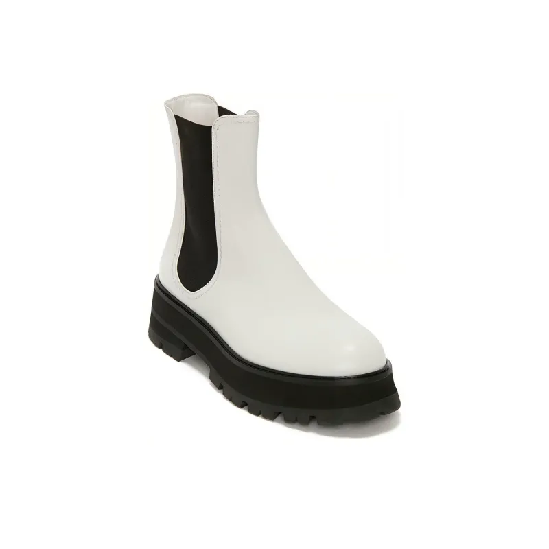 Alexander McQueen Rave Chelsea Boot White Black Women's-2