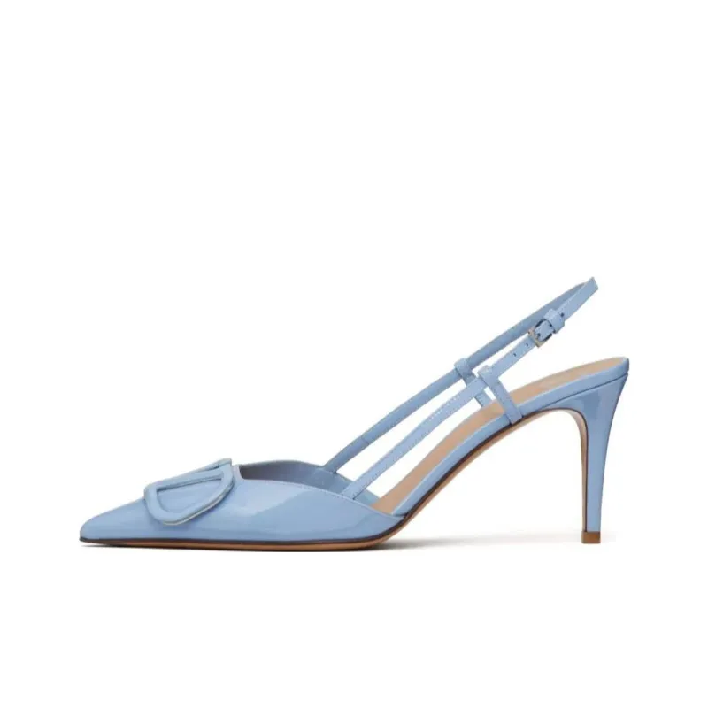 Valentino Garavani VLogo Signature 80mm Patent Slingback Pumps-0