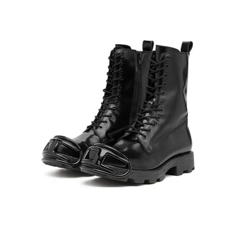 DIESEL D-Hammer D Lace-up Leather Boots-4