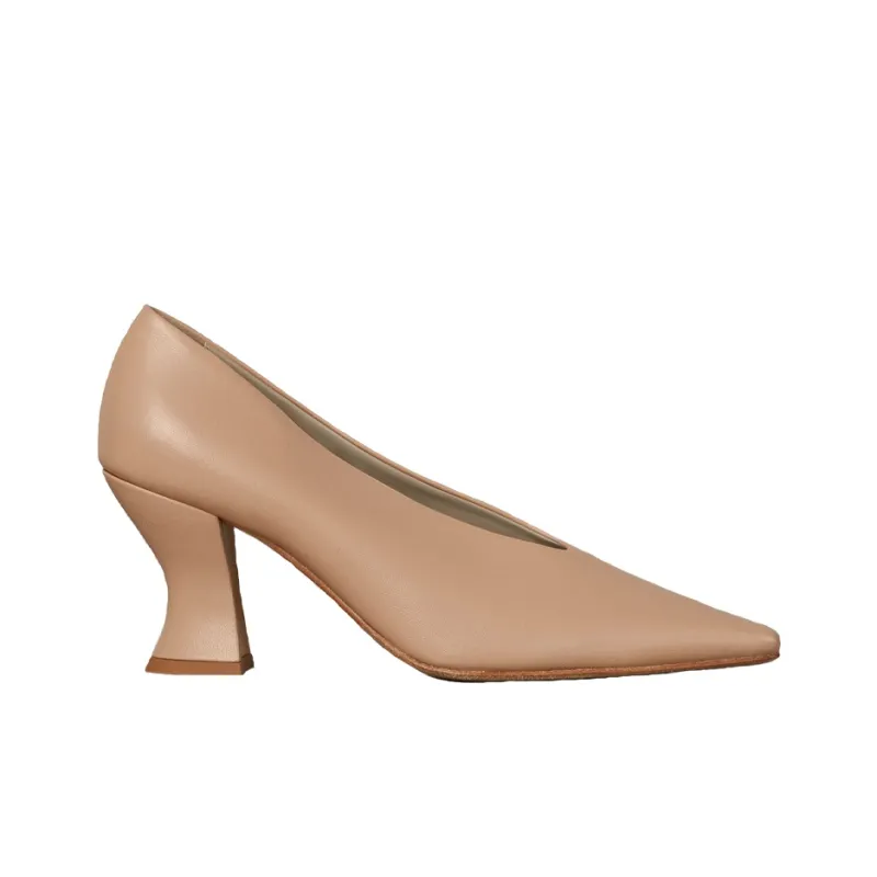 Bottega Veneta Almond Chunky Heel High Heels 8cm Women's Dance Shoes Pink-1