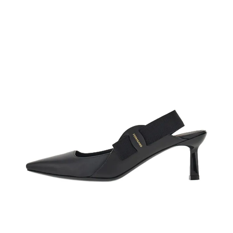 FERRAGAMO Vara Slim Heel High Heels 5.5cm Women's Black-0