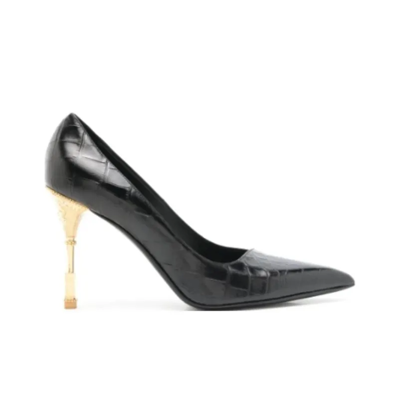 BALMAIN Embossed Crocodile 95mm Pumps-1