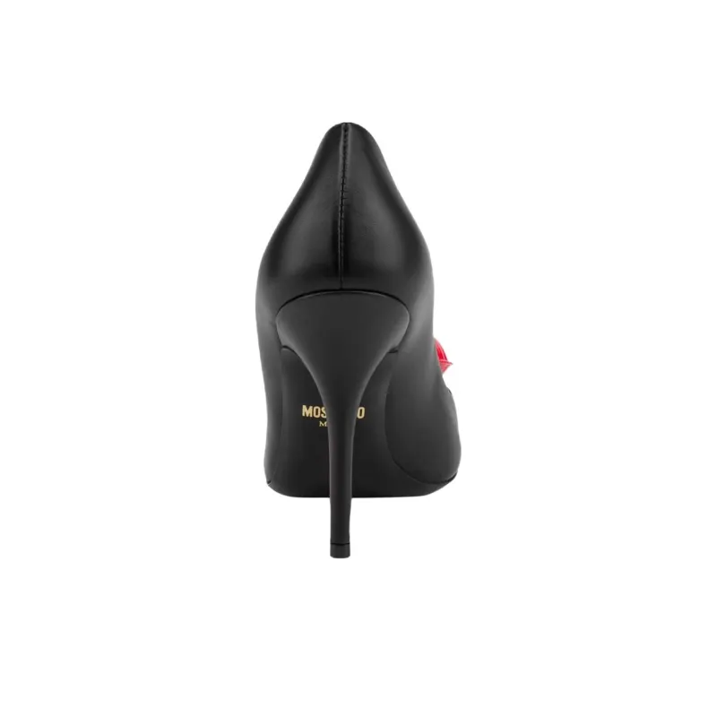 MOSCHINO Inflatable Heart Slim Heel High Heels Women's Black-3