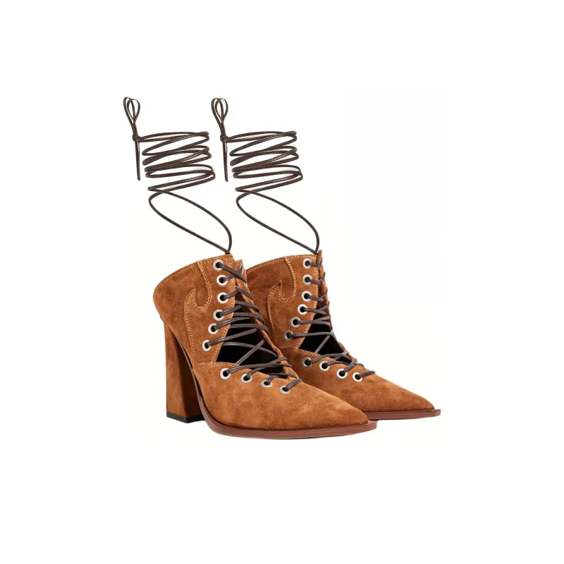 SONORA BOOTS LA PAZ High Heels 10cm Women's Brown-2