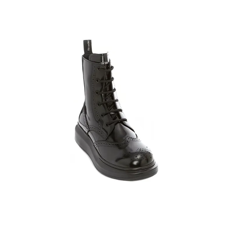 Alexander McQueen Hybrid Chelsea Lace Up Boot Black-2