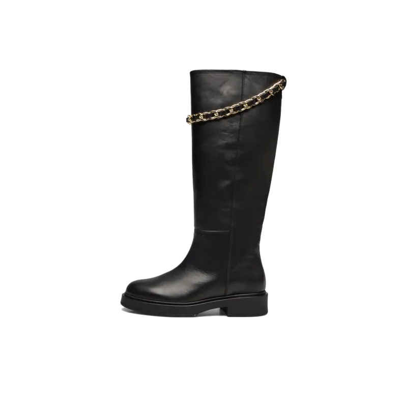 ALOHAS Knee-high Boots 2cm Women's Black-0