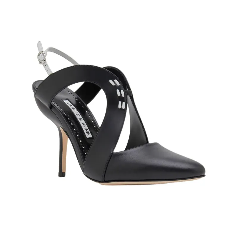 MANOLO BLAHNIK Jijara Slim Heel High Heels 10.5cm Women's Black-3