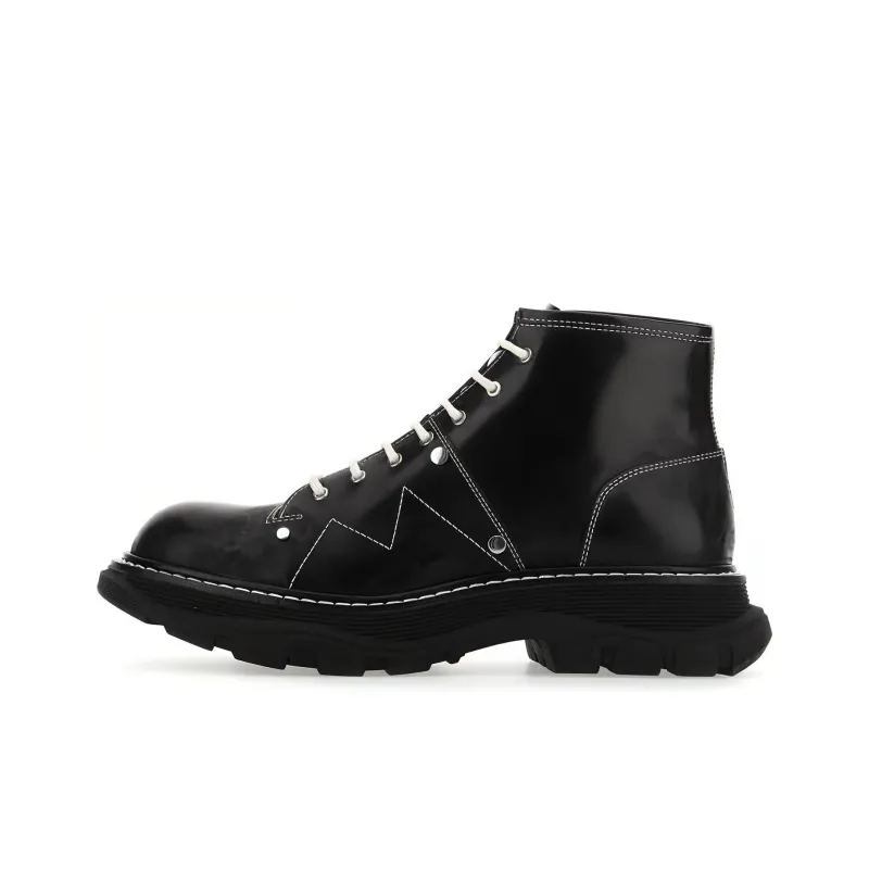 Alexander McQueen Tread Lace Up Boots 'Black'-0
