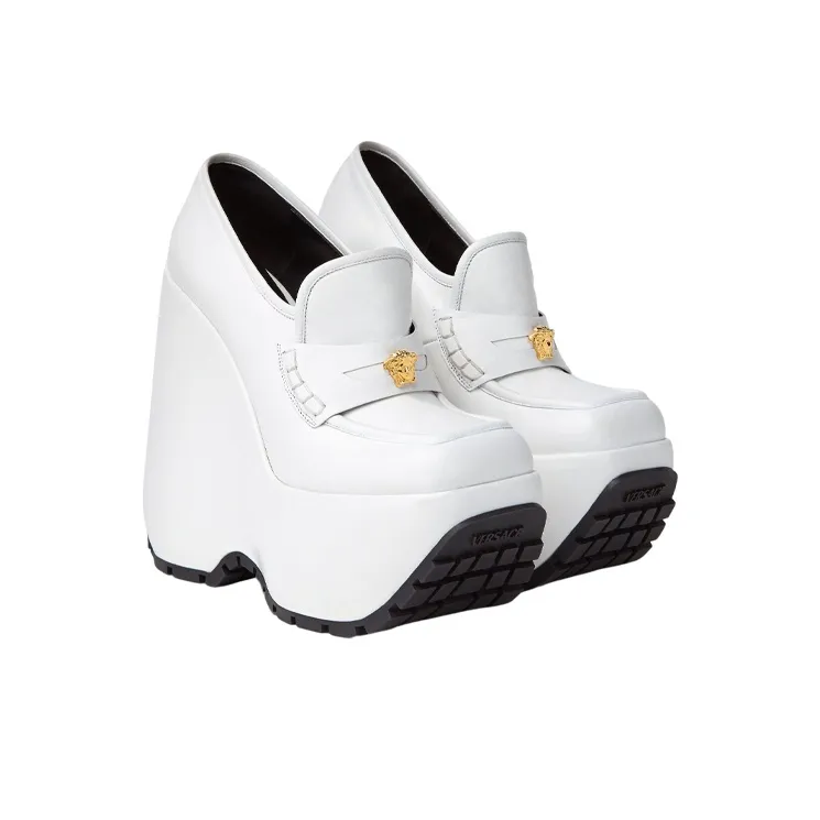 VERSACE Triplatform Loafers Women's White-2