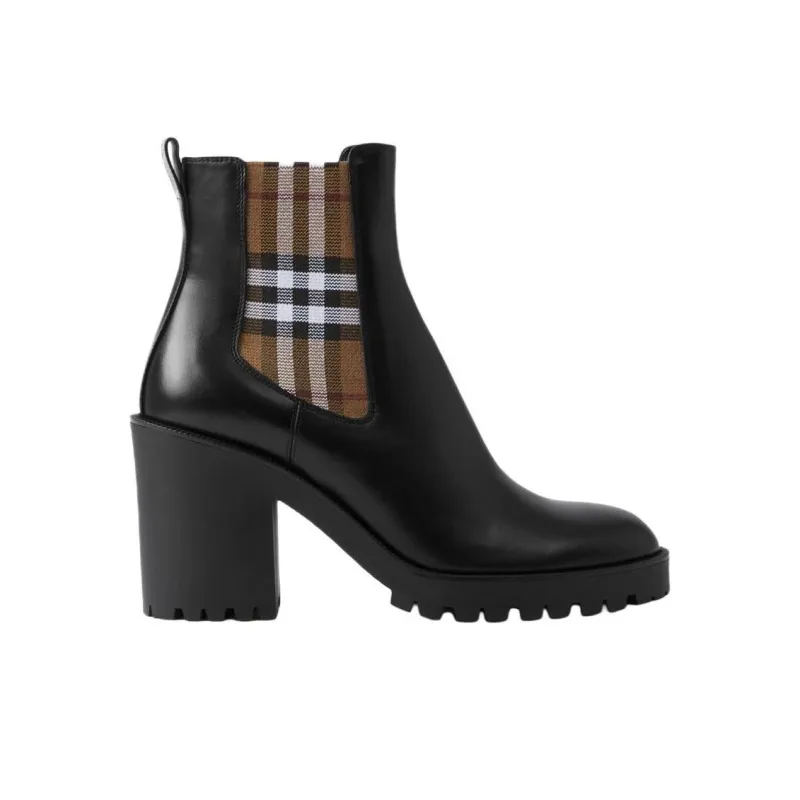 Burberry Checkered Panel Ankle Boots-1