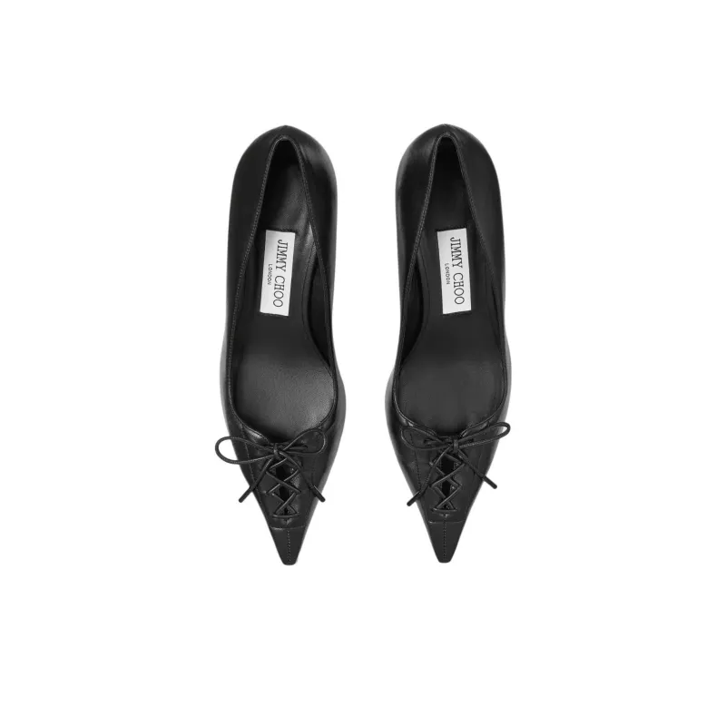 Jimmy Choo Scarlett Irregular Heel High Heels 5cm Women's Black-4