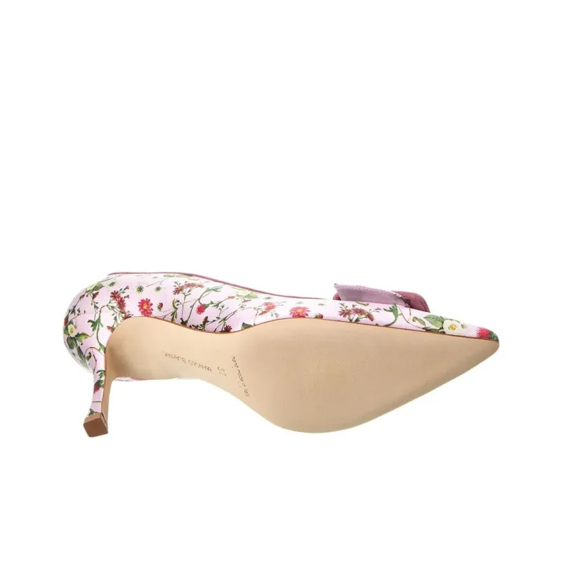 MANOLO BLAHNIK Maysalebi Slim Heel High Heels 9.5cm Women's White Pink-5