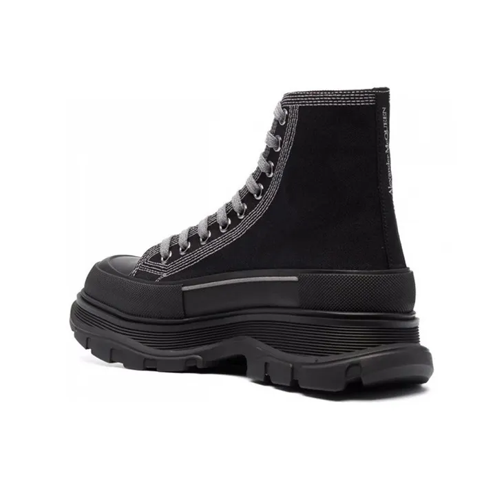 Alexander McQueen Tread Slick High Top Sneakers 'Black Grey'-2