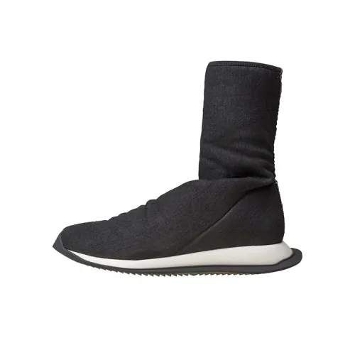 Rick Owens DRKSHDW Mid-Calf Boots Men's Black Surface With Black Base
